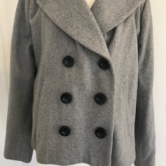 Grey Wool Pea Coat - Picture 1 of 11